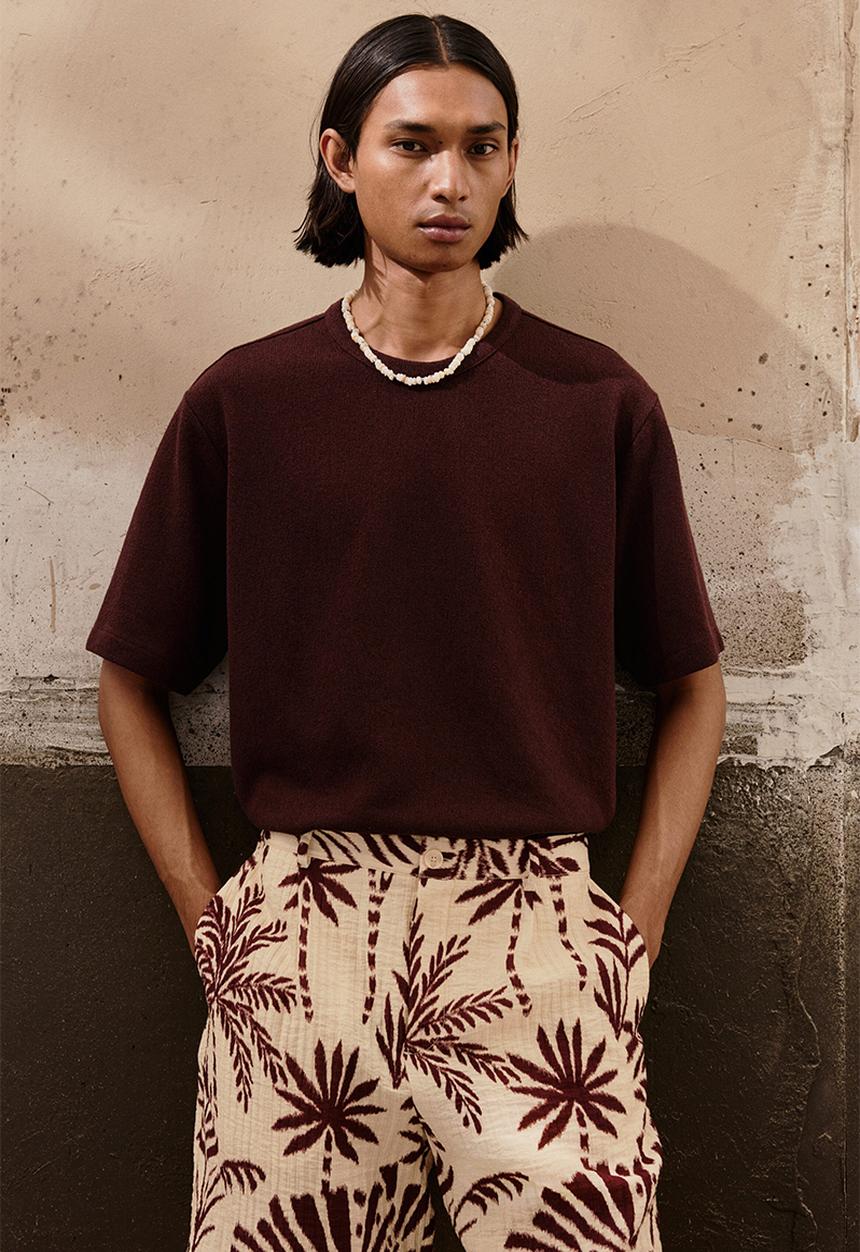 H&M - Loose fit t-shirt - burgundy 