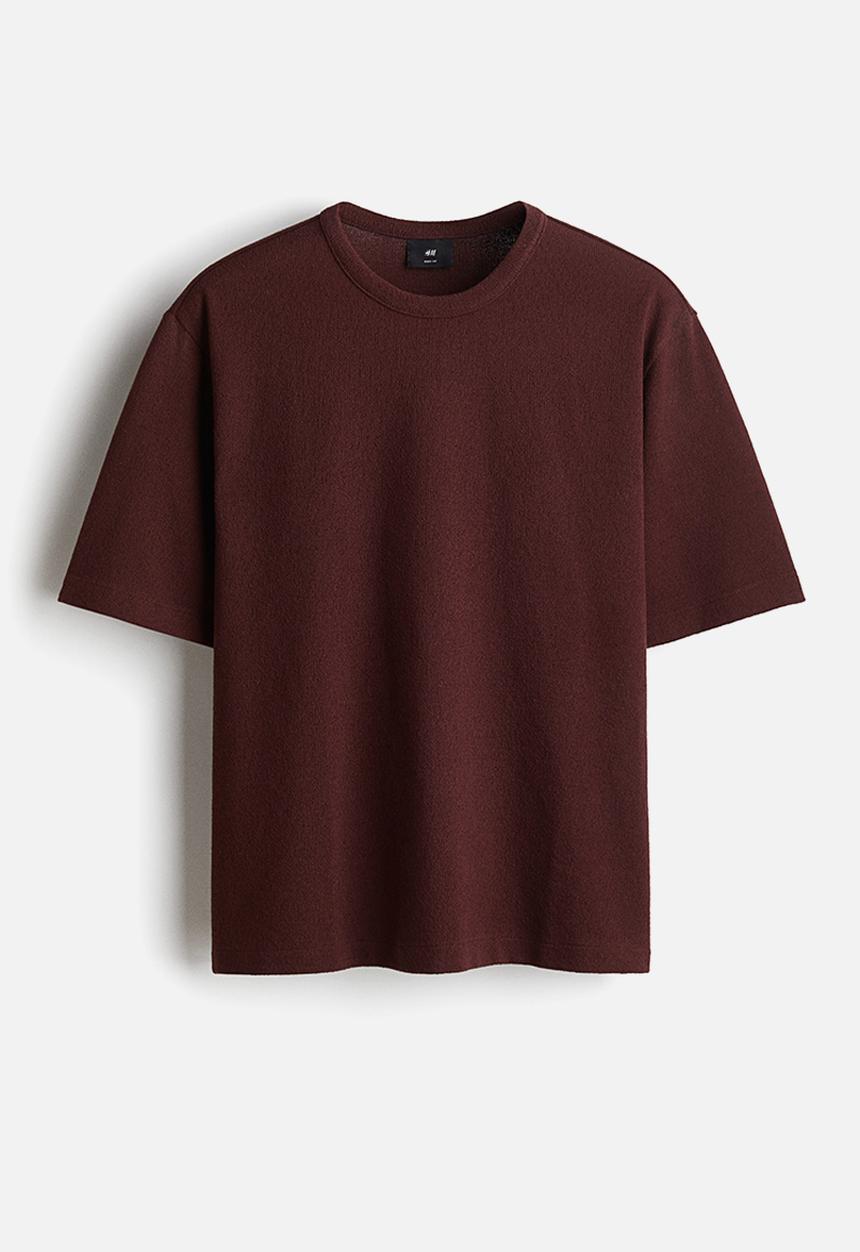 H&M - Loose fit t-shirt - burgundy 