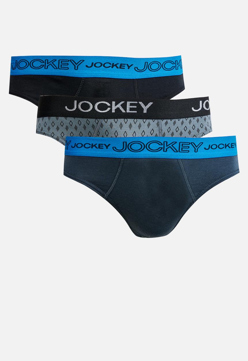 Jockey - 3 pack fancy boys jockey brief - black