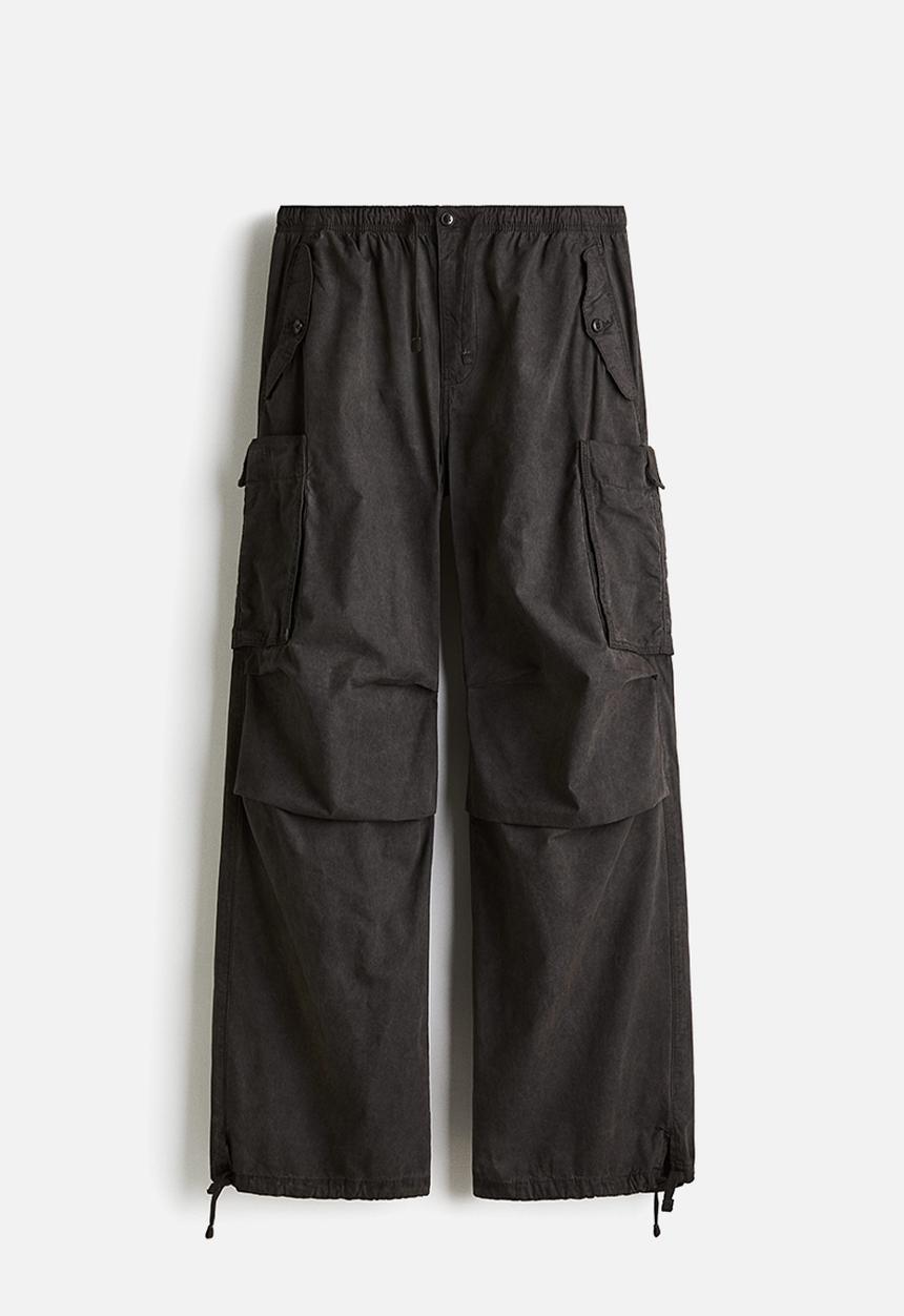 H&M - Loose fit parachute trousers - dark grey
