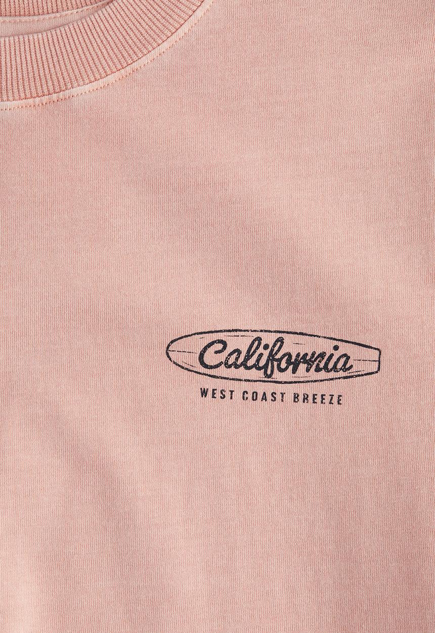 H&M - Printed cotton T-shirt - pink/california