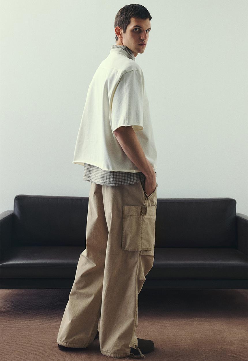 H&M - Loose fit parachute trousers - beige
