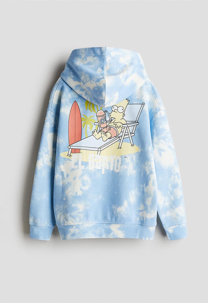 H&M - Printed hoodie - light blue the simpsons