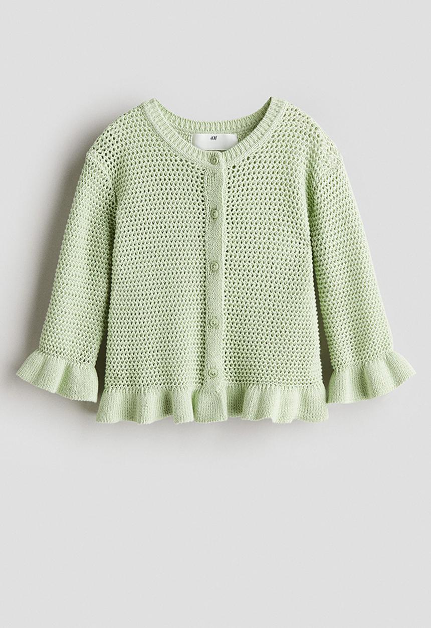H&M - Crochet-look cardigan - light green 