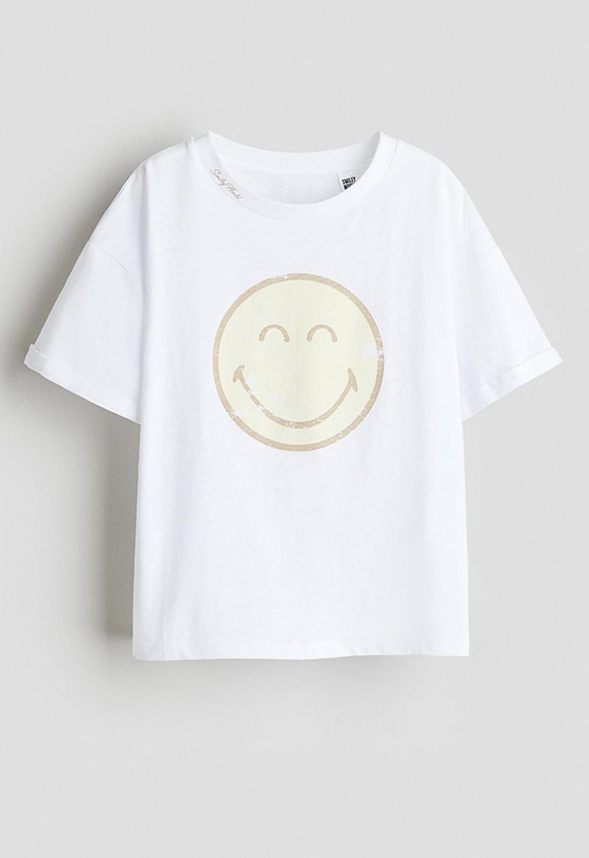 H&M - Oversized printed t-shirt - white,multi