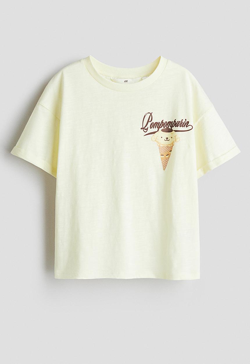 H&M - Oversized printed t-shirt - yellow/pompompurin 