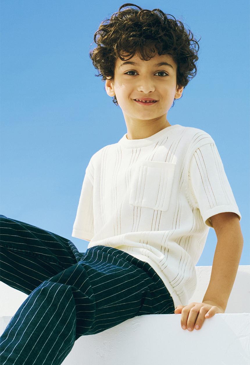 H&M - Pointelle-knit cotton T-shirt - white