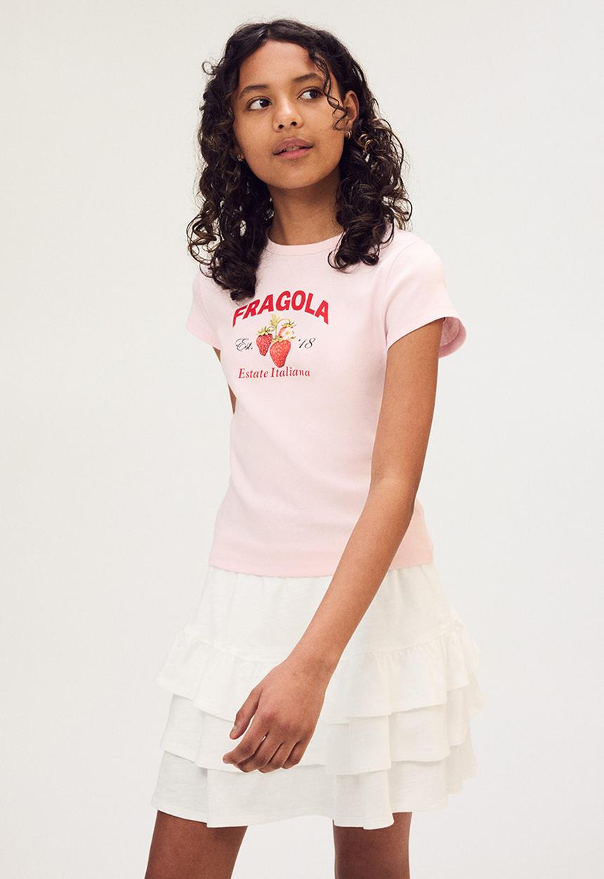 H&M - Tiered jersey skirt - white