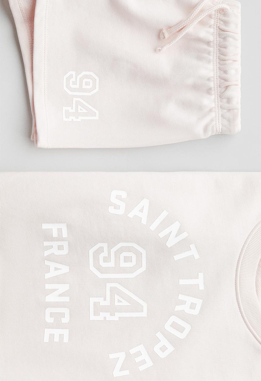H&M - 2-piece sweatshirt set - light pink/saint tropez