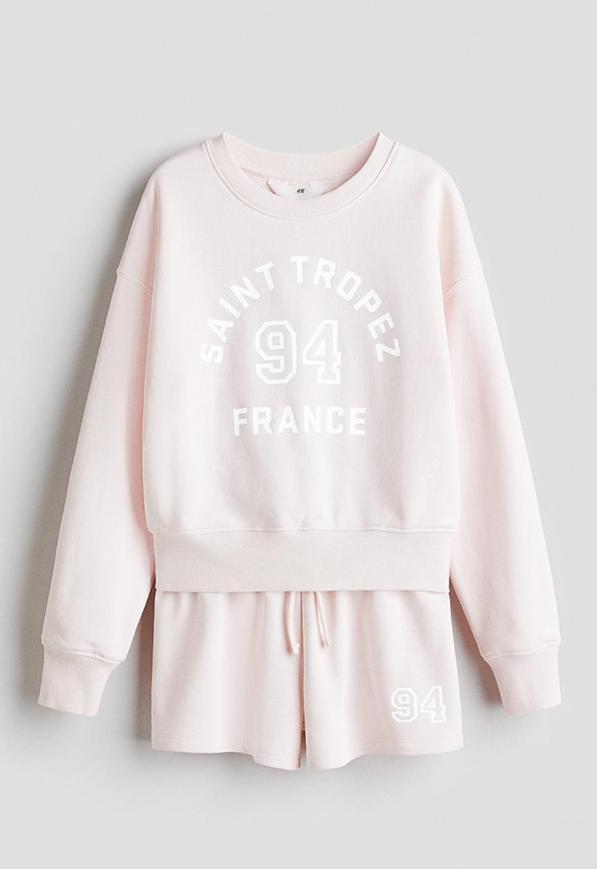H&M - 2-piece sweatshirt set - light pink/saint tropez
