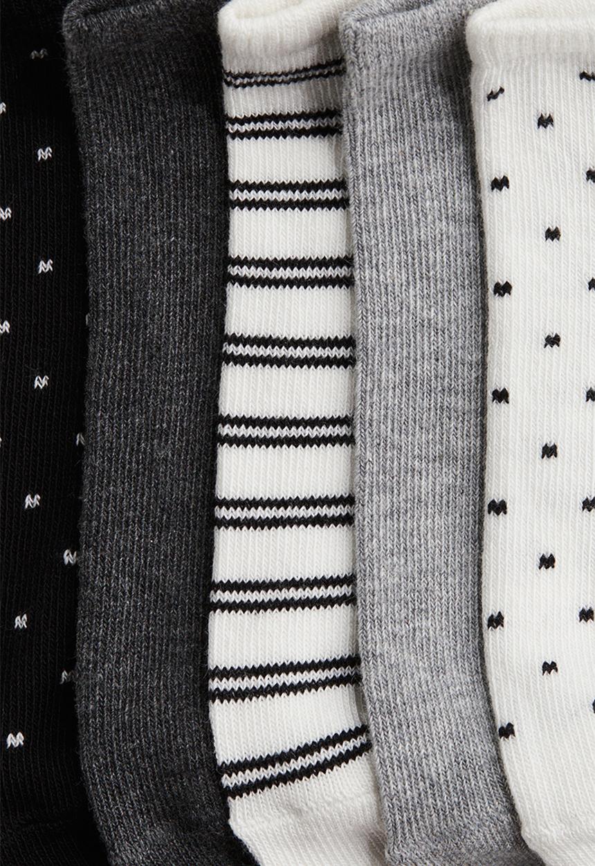 H&M - 7 Pack trainer socks - white/spotted