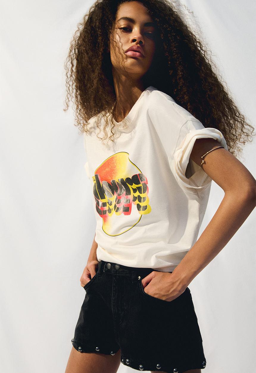 Oversized printed t-shirt - white/the doors - 1296052007