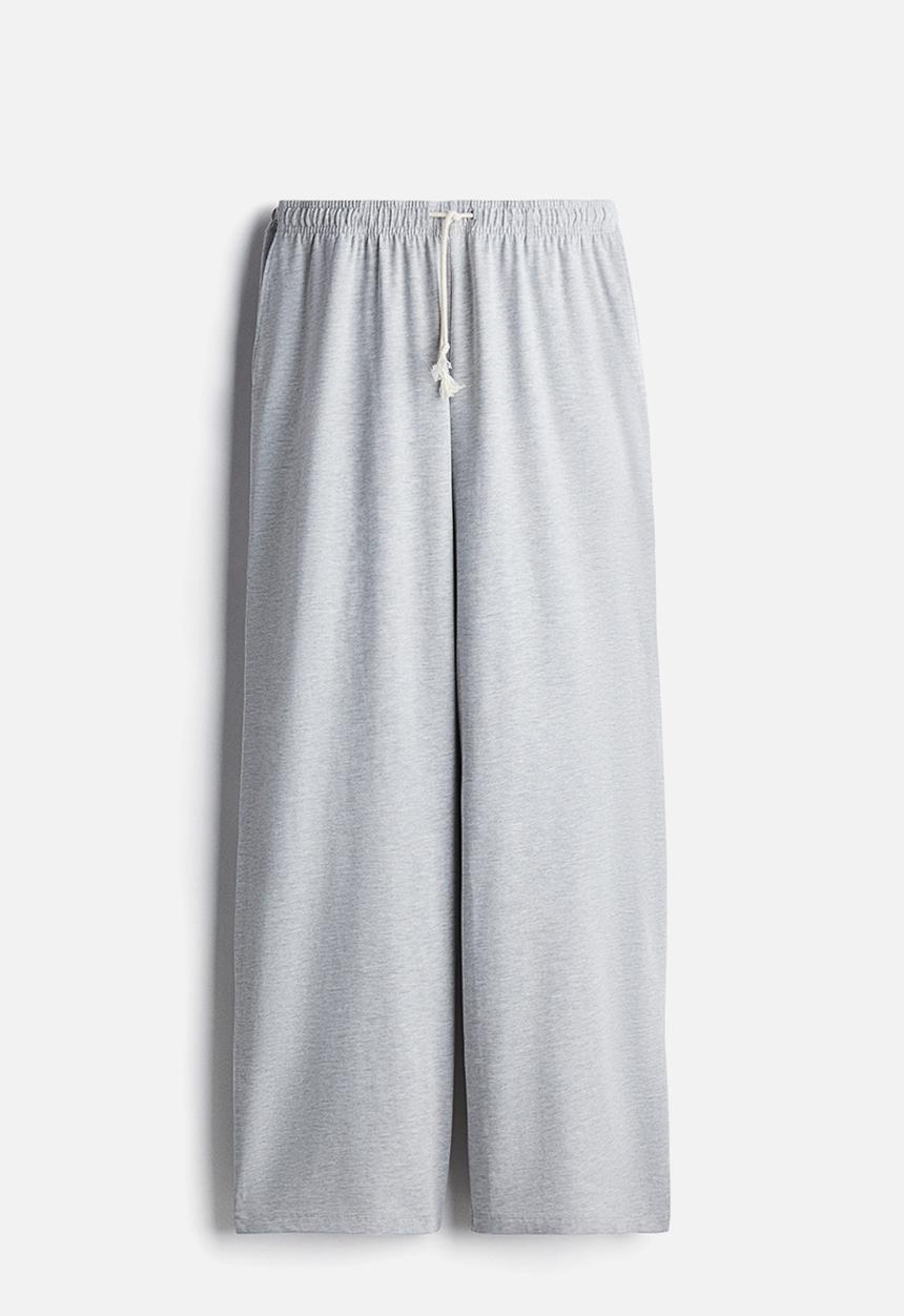 H&M - Wide joggers - light grey marl