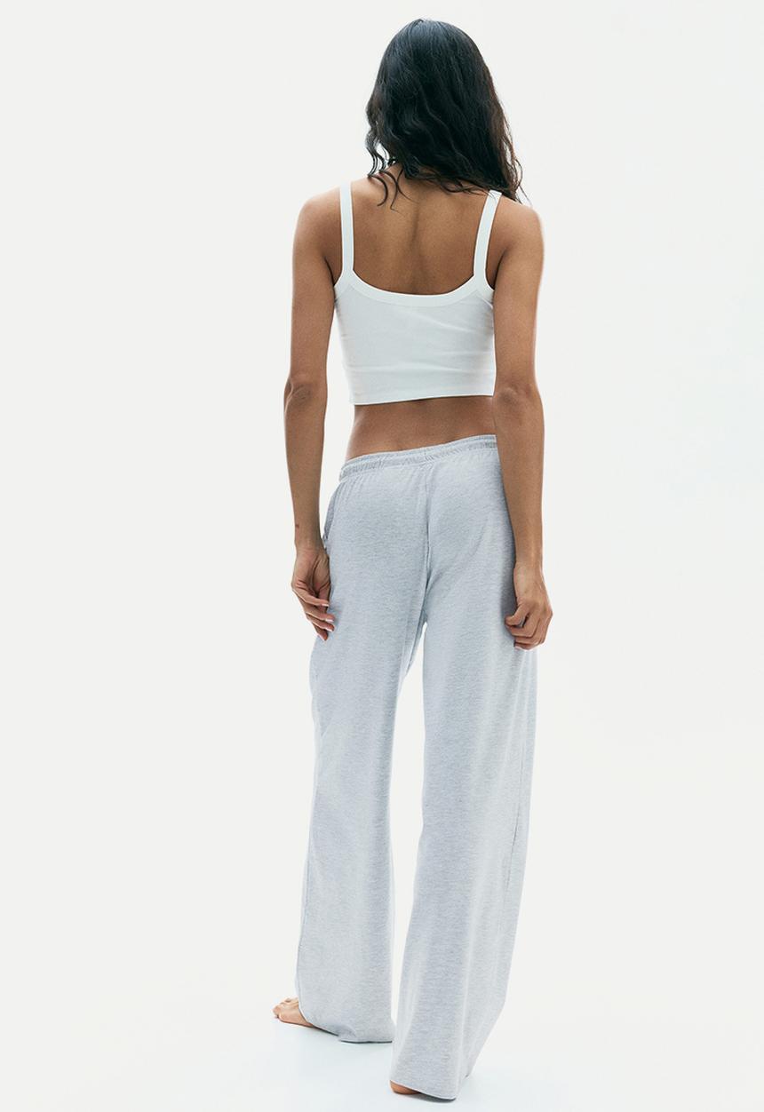 H&M - Wide joggers - light grey marl