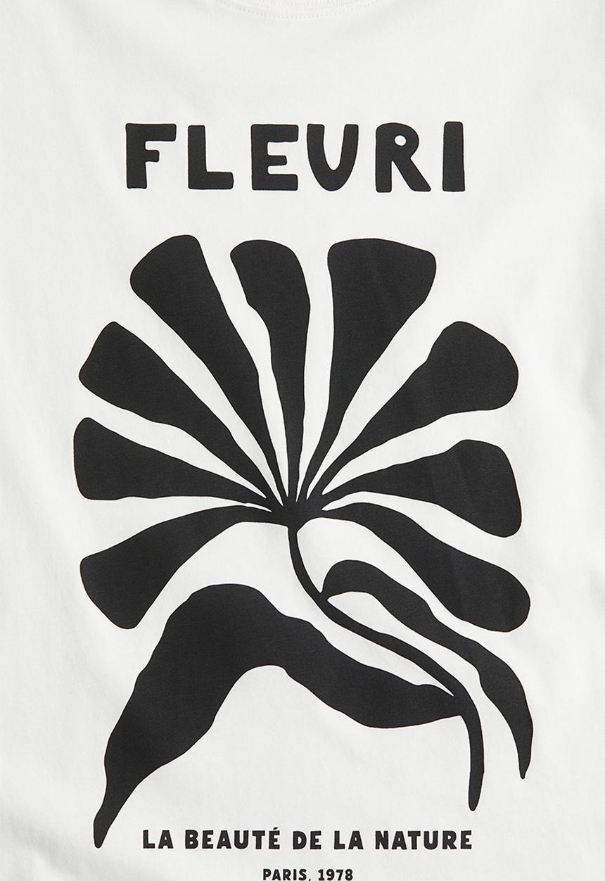 H&M - Printed T-shirt - white/fleuri