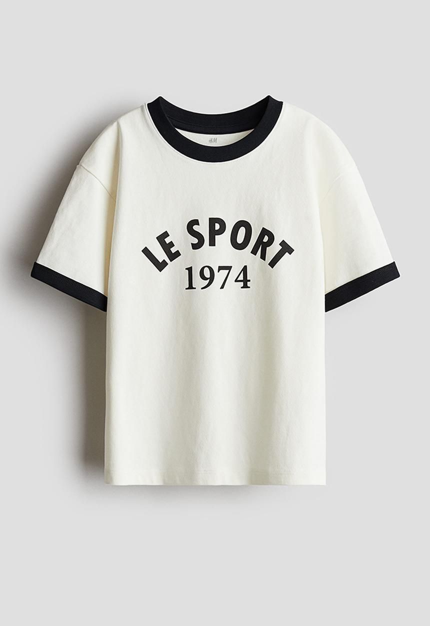 H&M - Cotton jersey T-shirt - white/le sport