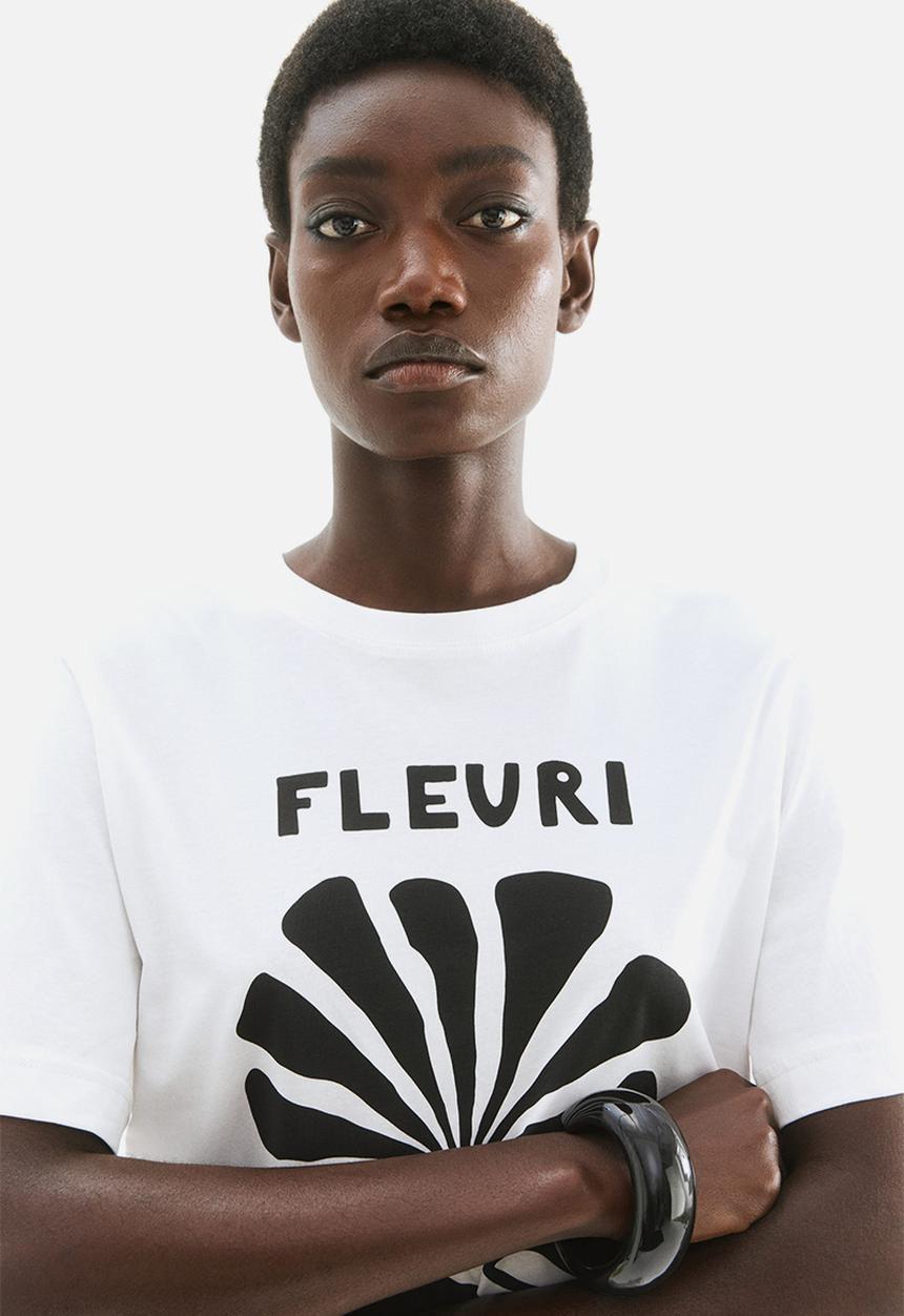 H&M - Printed T-shirt - white/fleuri