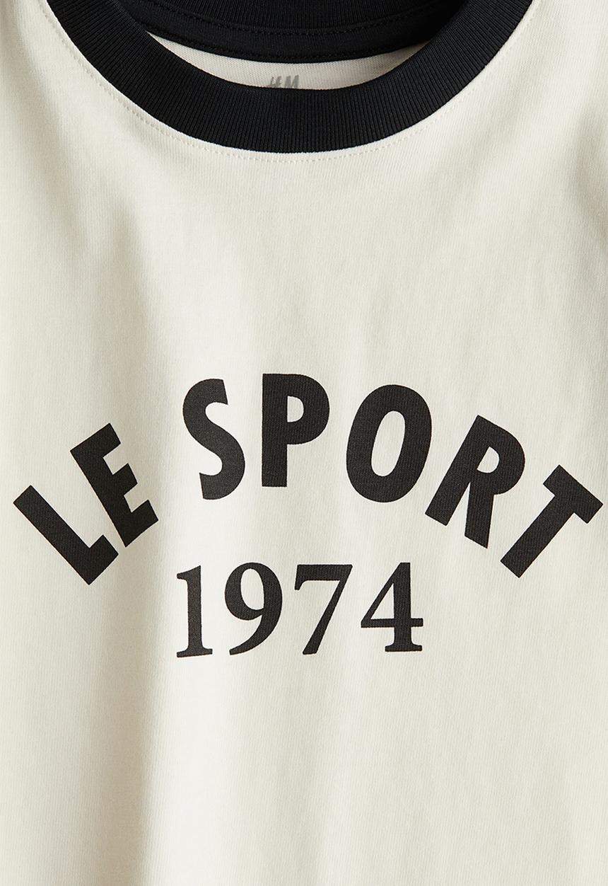 H&M - Cotton jersey T-shirt - white/le sport
