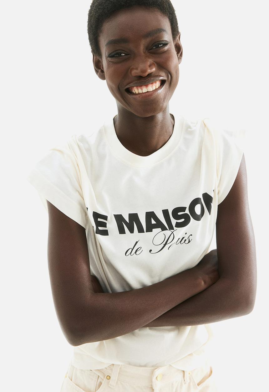 H&M - Printed T-shirt - white/le maison