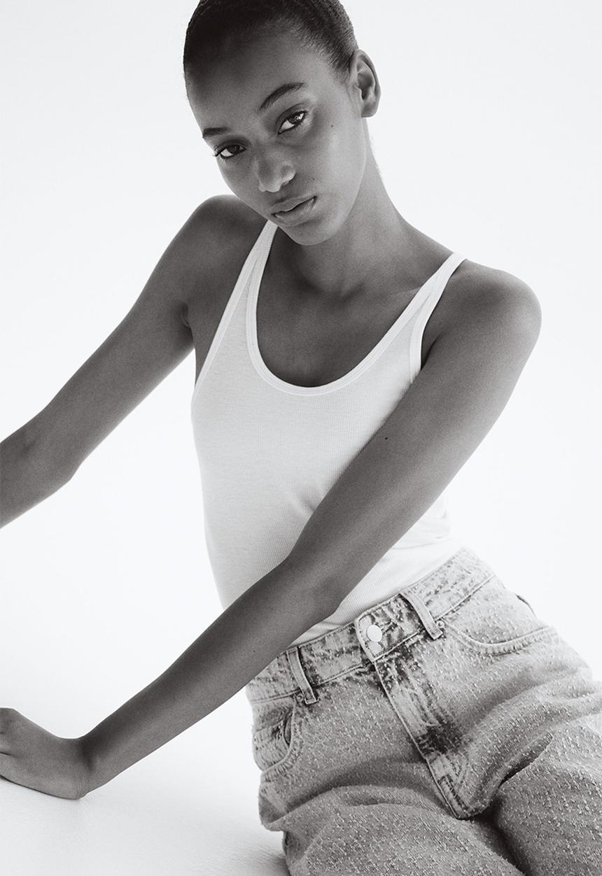 H&M - Ribbed vest top - white