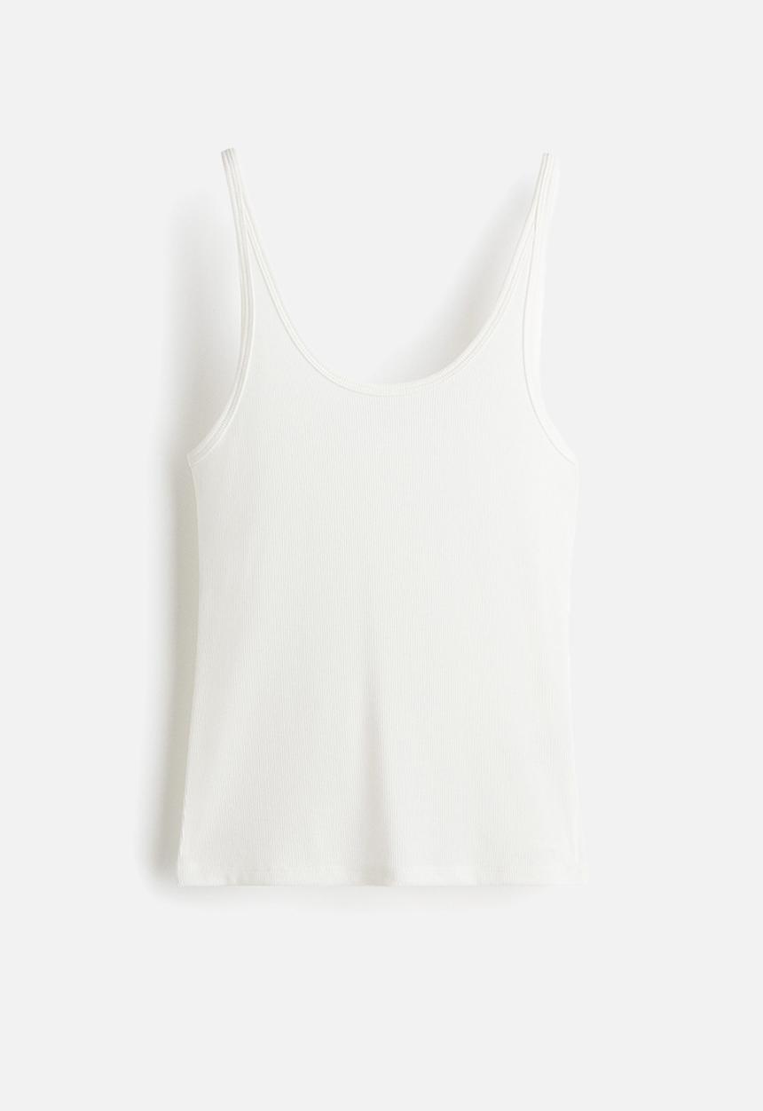 H&M - Ribbed vest top - white