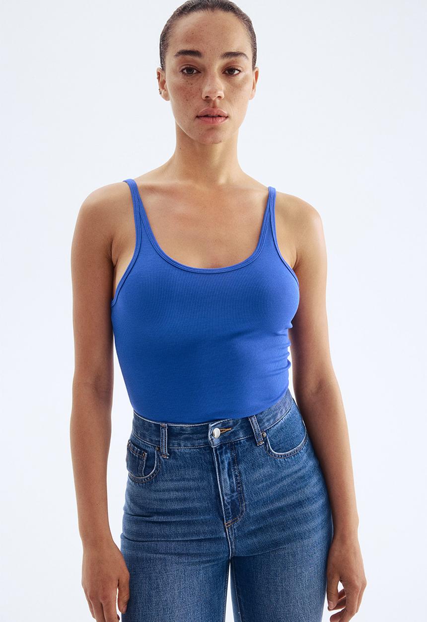 H&M - Ribbed vest top - blue