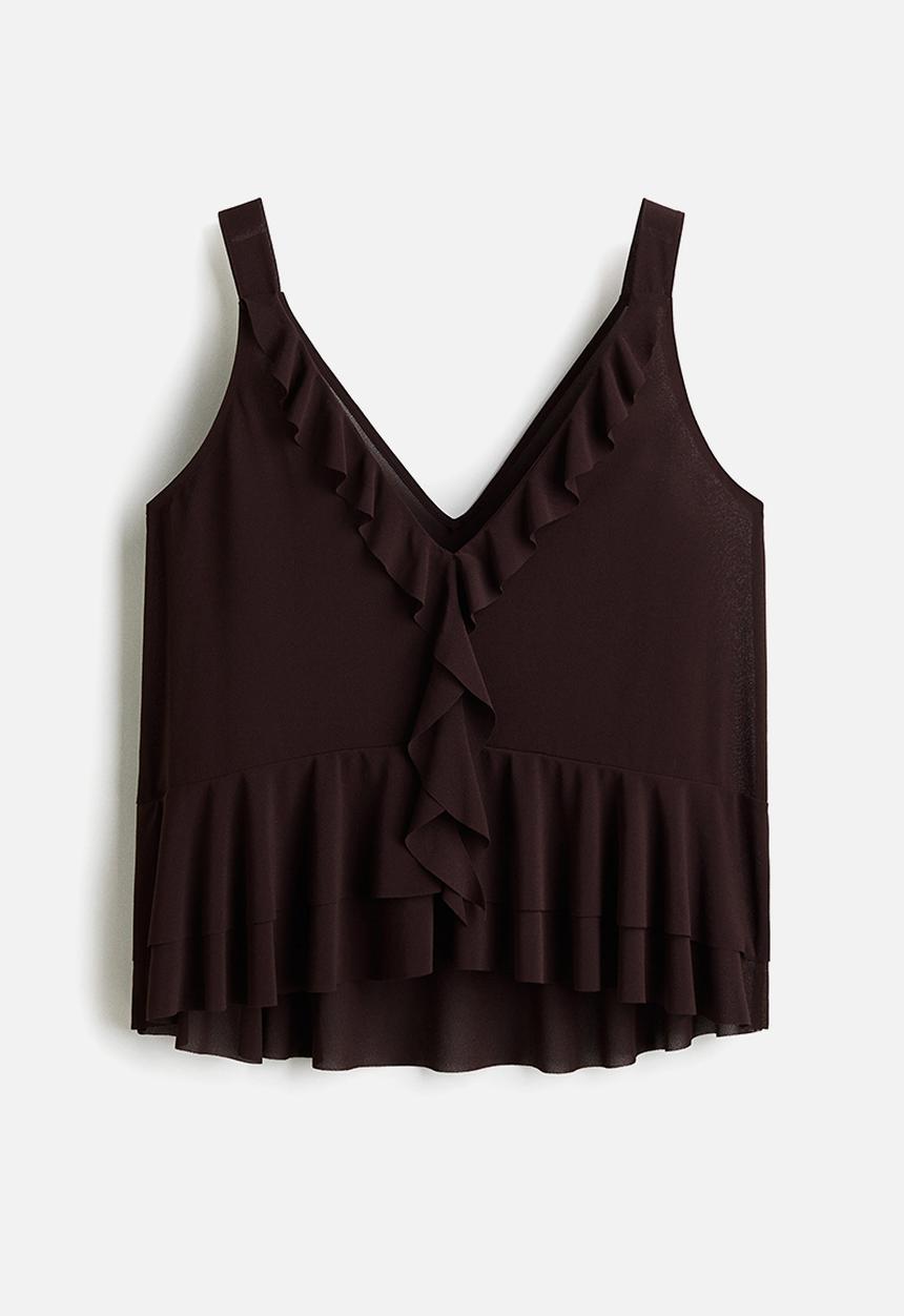 H&M - Flounced vest top - brown