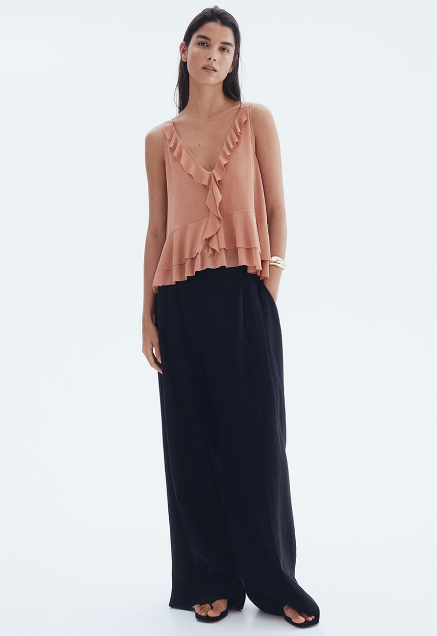 H&M - Flounced vest top - dusty orange