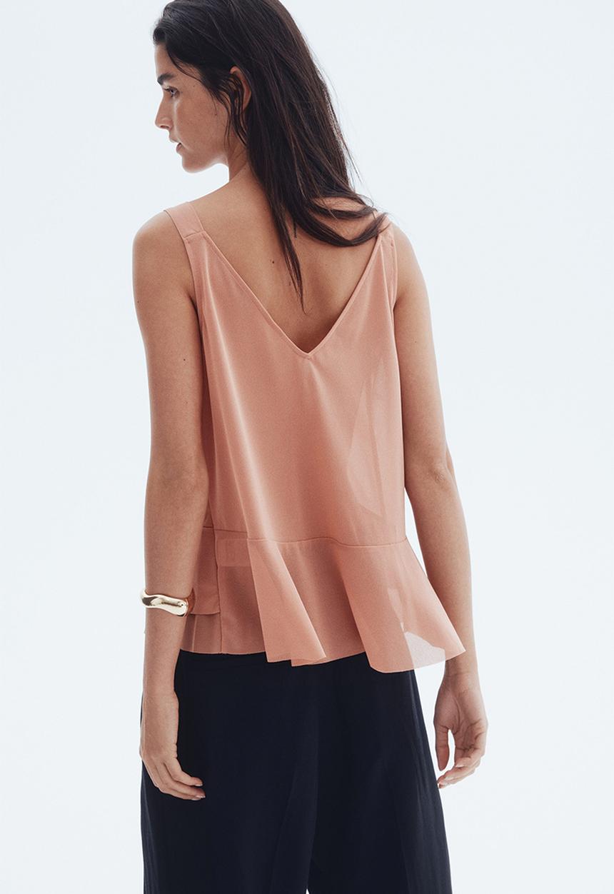 H&M - Flounced vest top - dusty orange