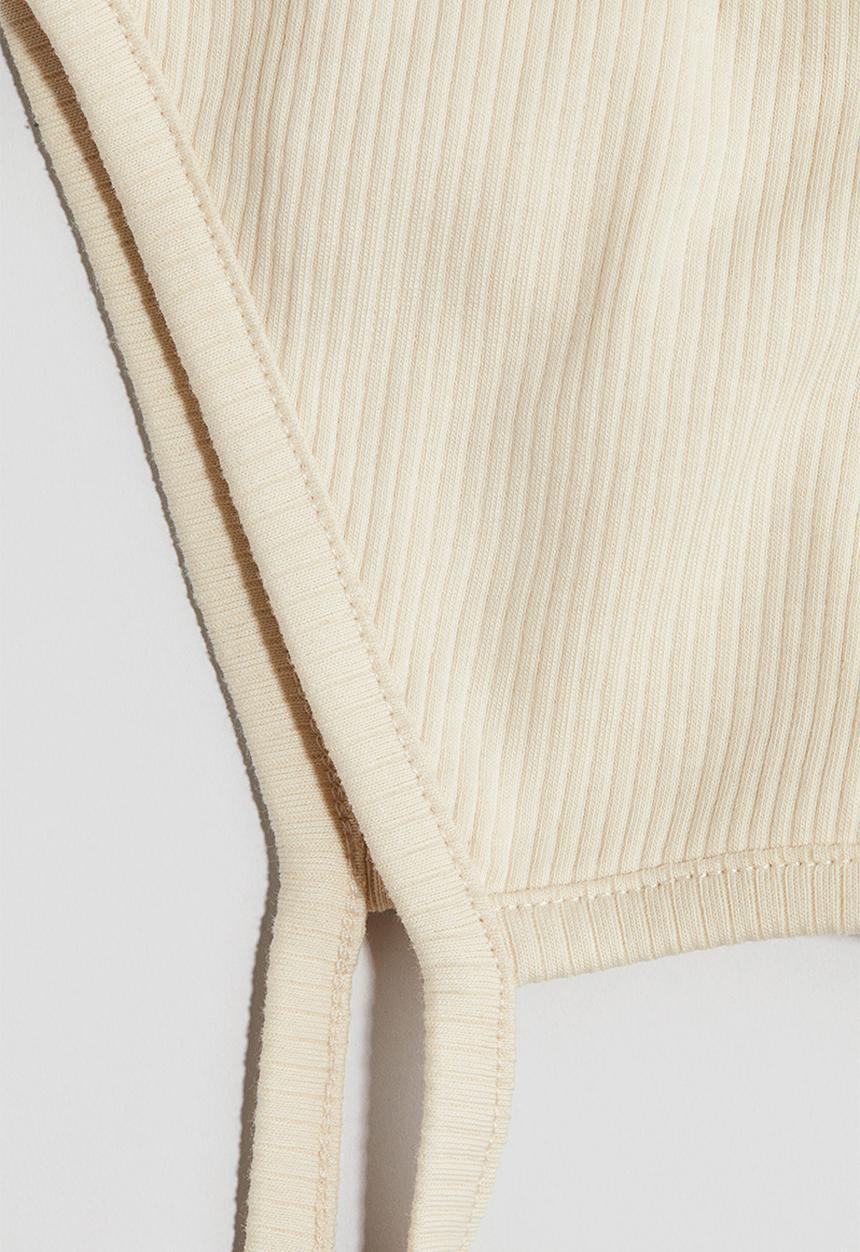 H&M - Ear-appliqué cotton bonnet - light beige