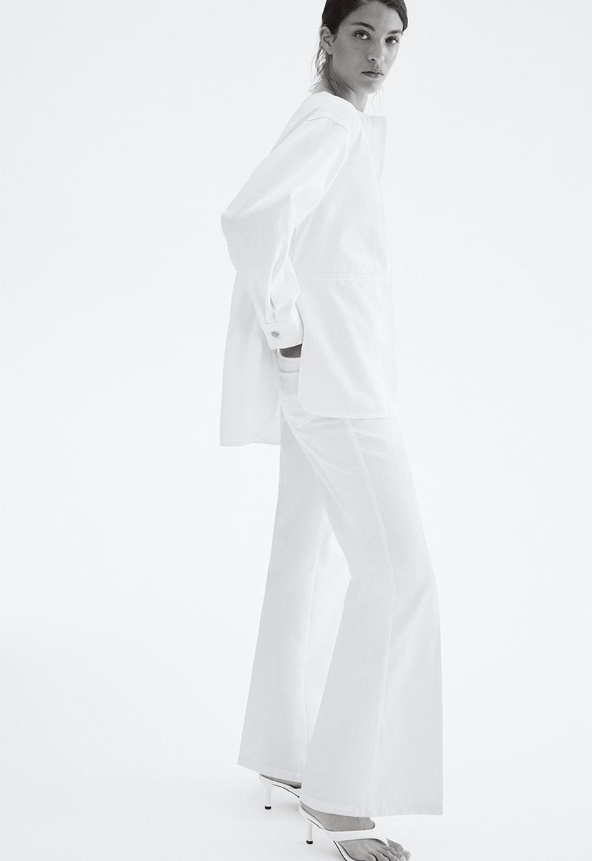 H&M - Flared twill trousers - white