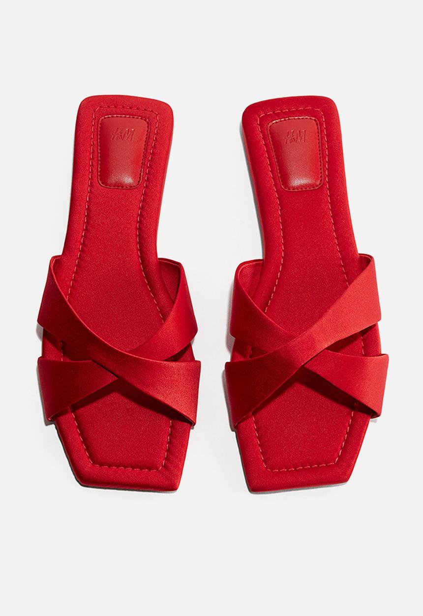 H&M - Crossover-strap sandals - red