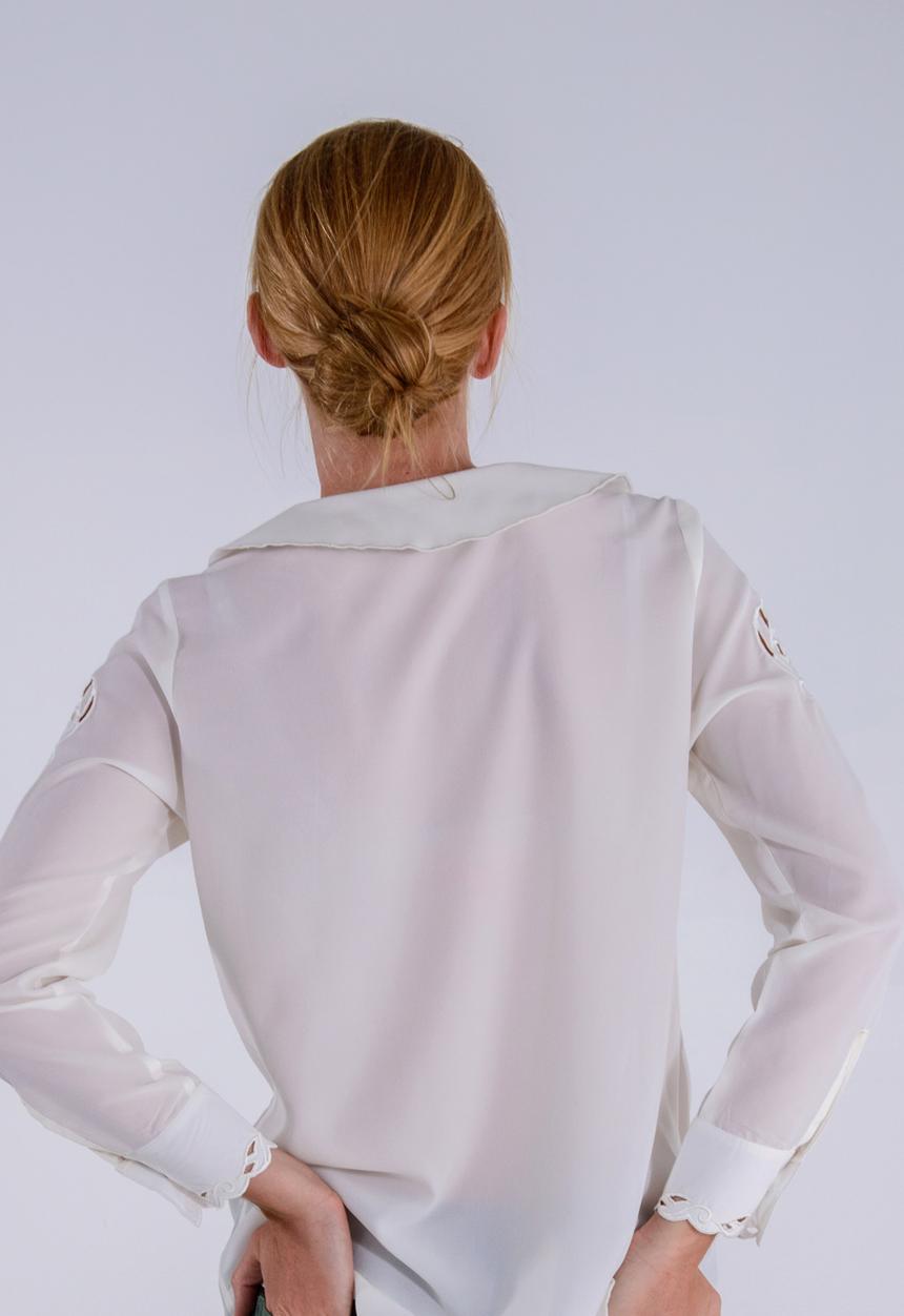 Jane Sews - Amy Embroidered Blouse – White
