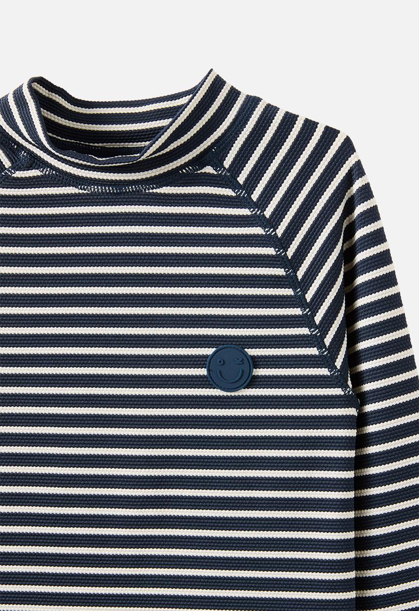 Cotton On - Flynn Long Sleeve Raglan Rash Vest - Squid Ink/Vanilla