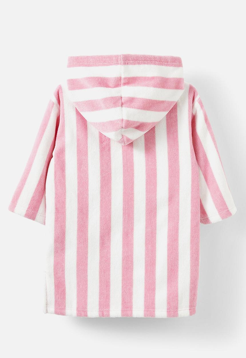 Cotton On - BABY ZIP THROUGH HOODED TOWEL - Marshmallow /bold stripe