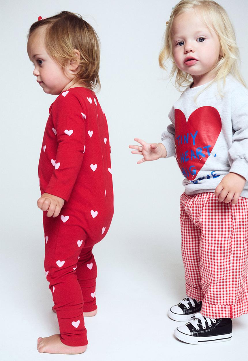 Cotton On - Riley Sweater - Cloud Marle/Tiny Heart Big Love