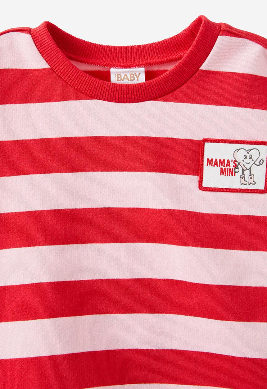 Cotton On - Riley Sweater - Blush Pink/Varsity Red Mamas Mini