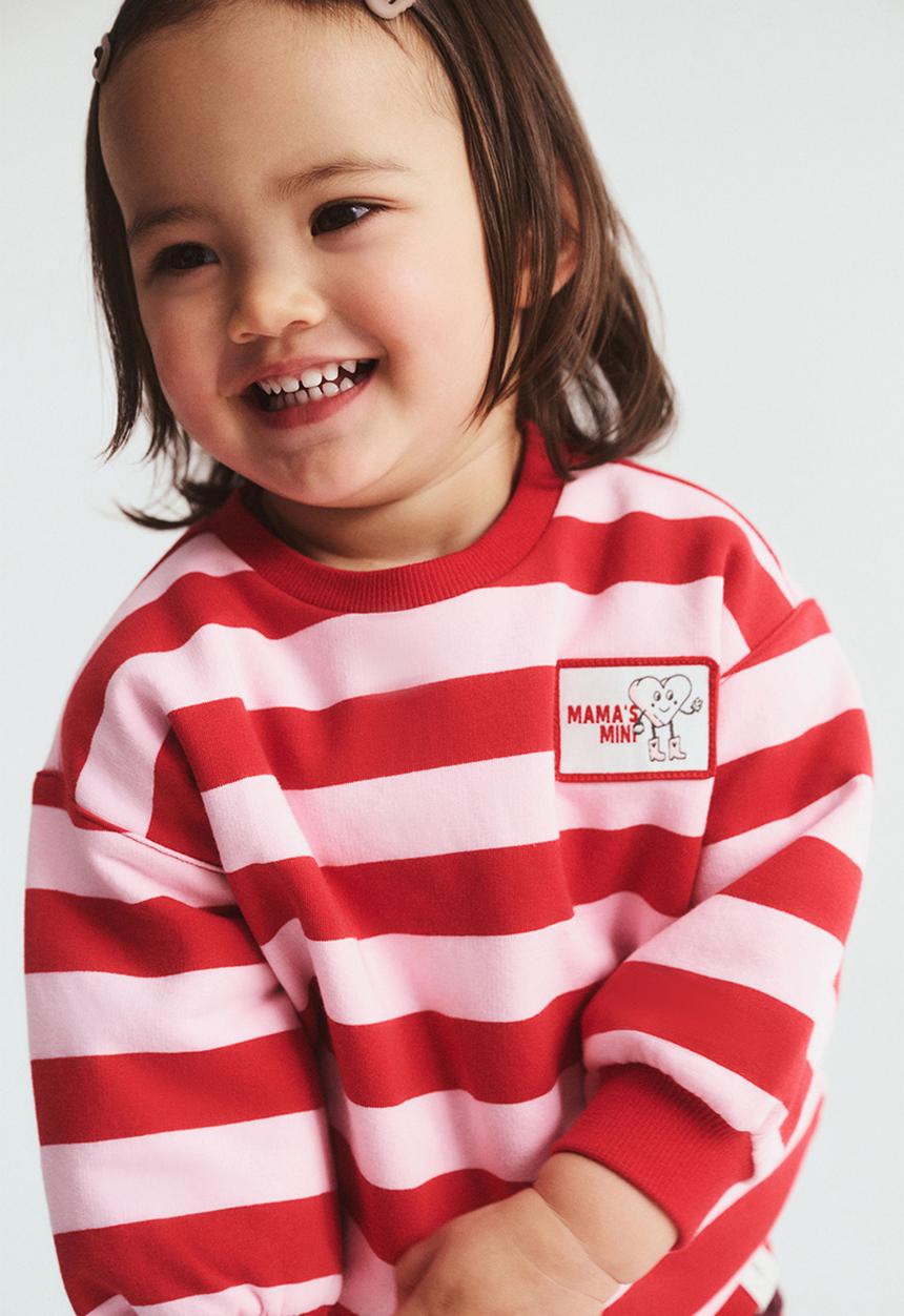 Cotton On - Riley Sweater - Blush Pink/Varsity Red Mamas Mini