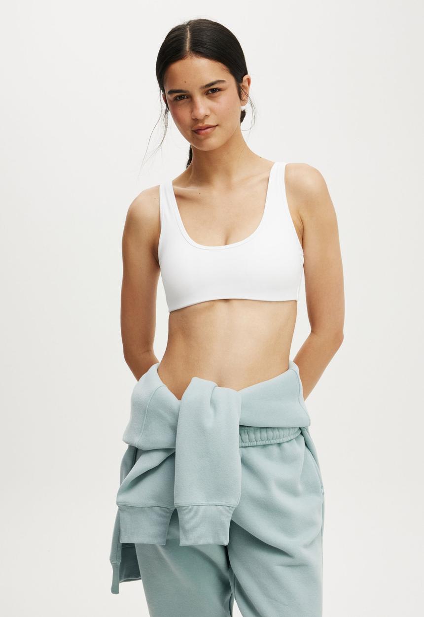 Cotton On - Ultra Soft Low Back Crop - White
