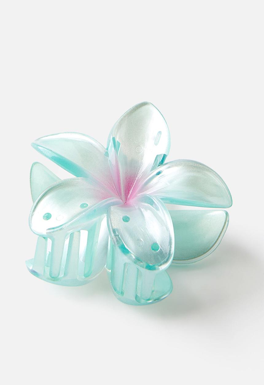 Rubi - Lily  frangipani hair claw-mint/pink