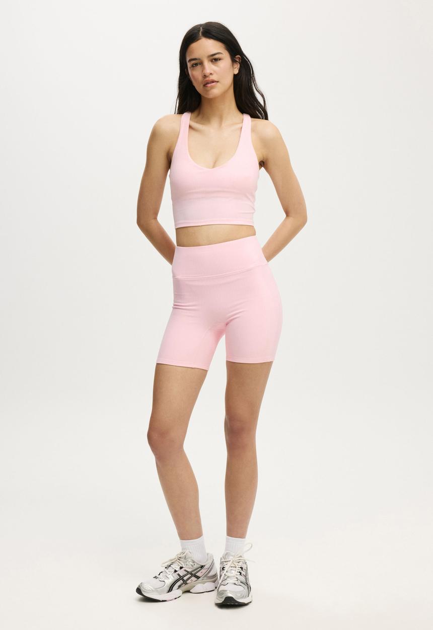 Cotton On - Ultra Soft Rib Bike Short - Cherry Dream