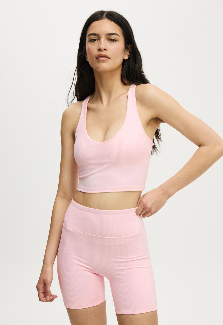 Cotton On - Ultra Soft Rib Bike Short - Cherry Dream