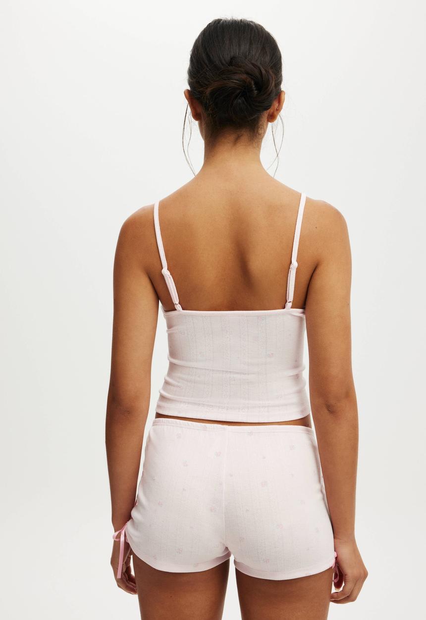 Cotton On - Pointelle ruched boyshort - pink kiss/laura ditsy