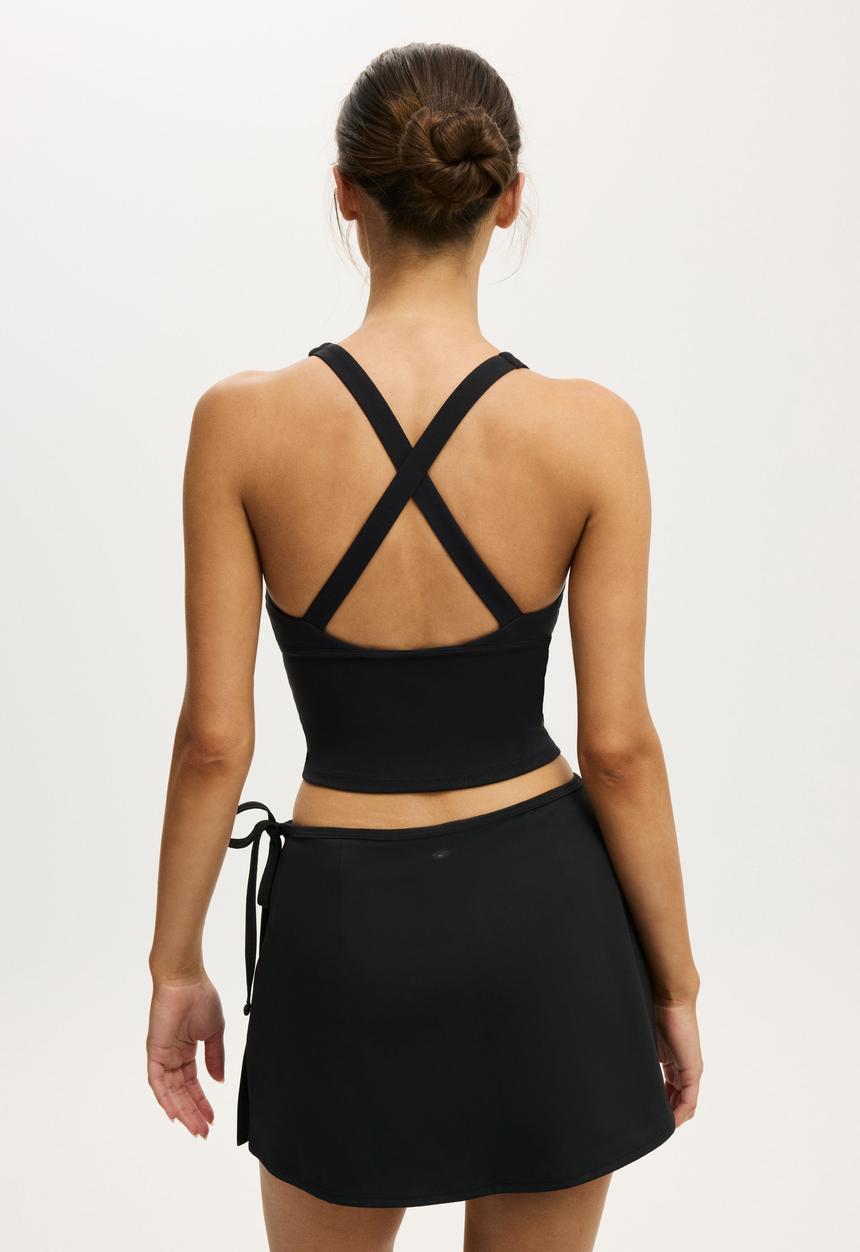 Cotton On - Ultra Soft Wrap Skirt With Tie - Black