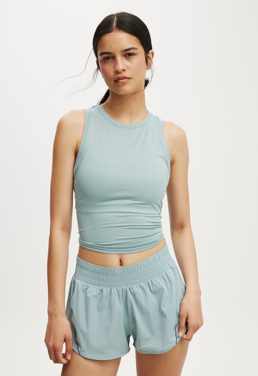 Cotton On - Active Curve Hem Short - Teal Mist