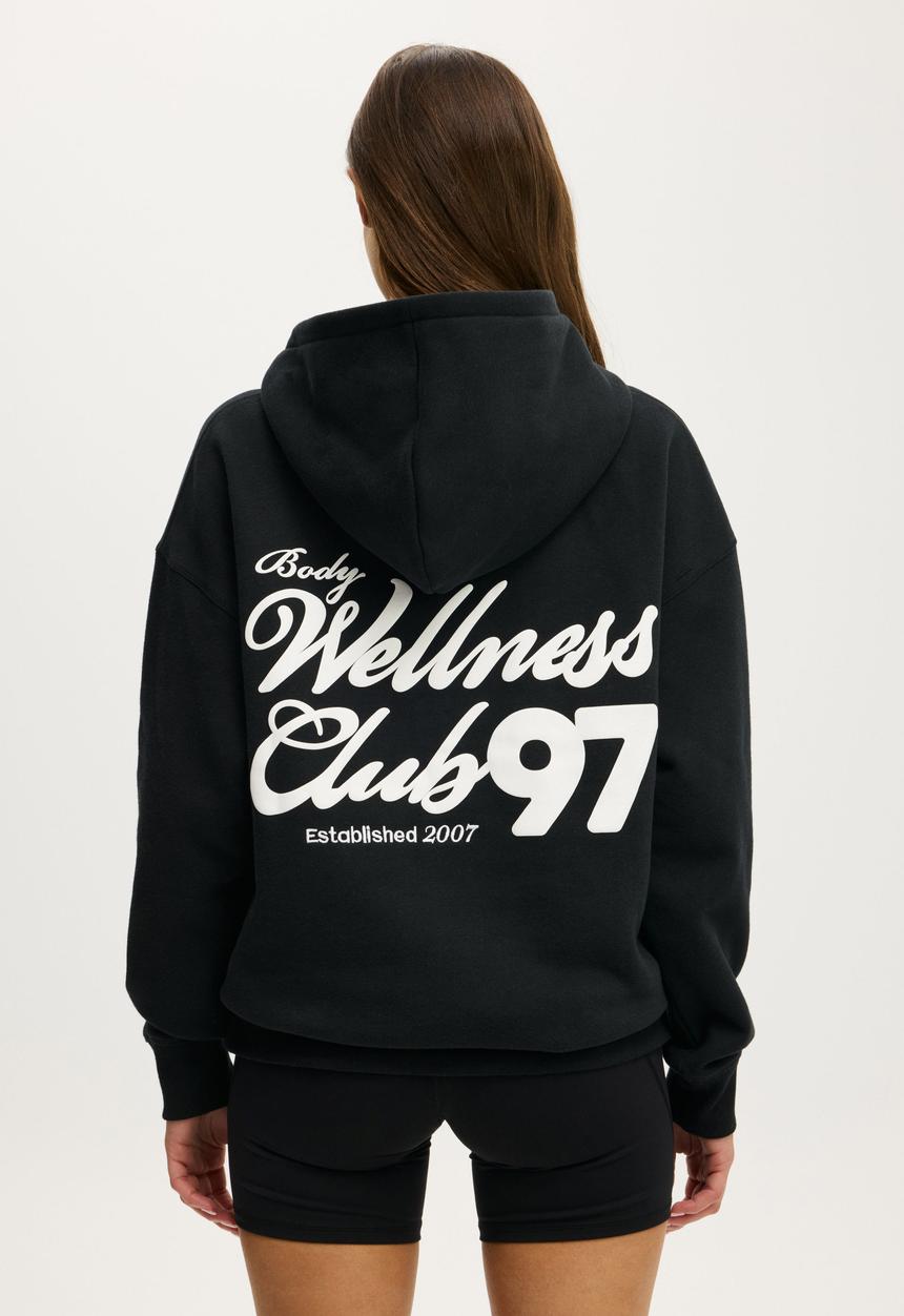 Cotton On - Plush Premium Graphic Hoodie - Black/Bw Club