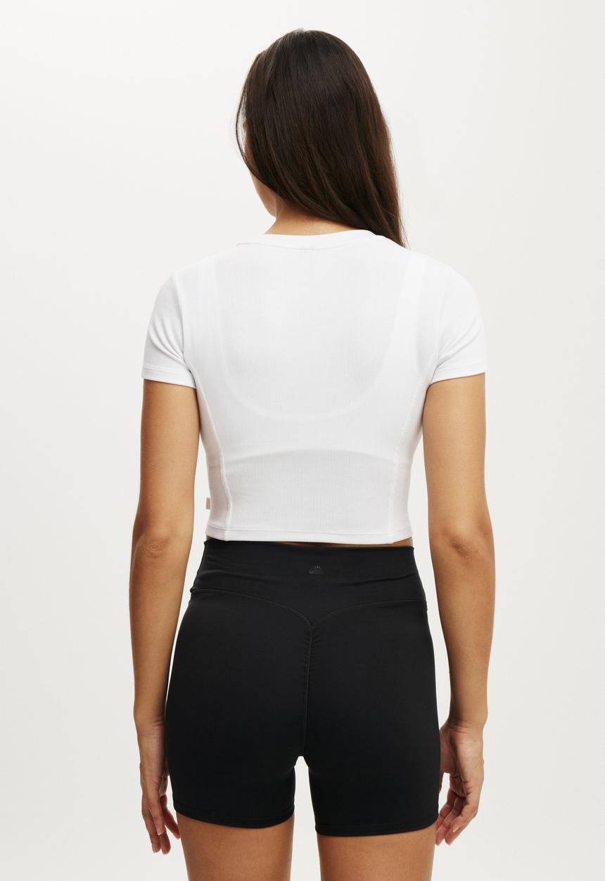 Cotton On - Active Rib Contour Tee - White