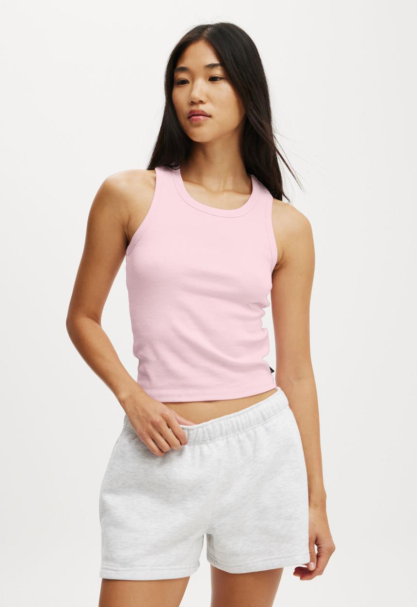 Cotton On - Active Core Rib Racer Tank - Cherry Dream