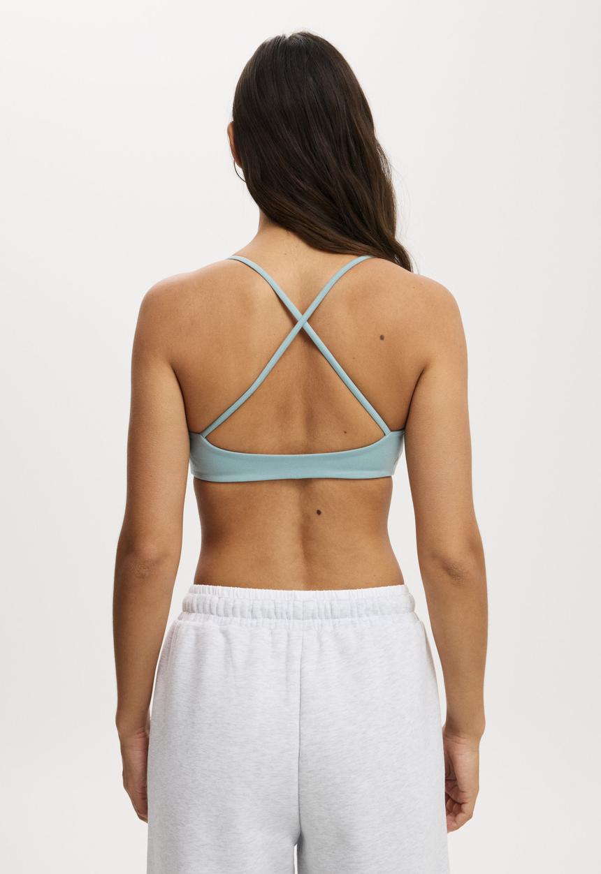Cotton On - Ultra Soft Minimal Strappy Crop - Teal Mist