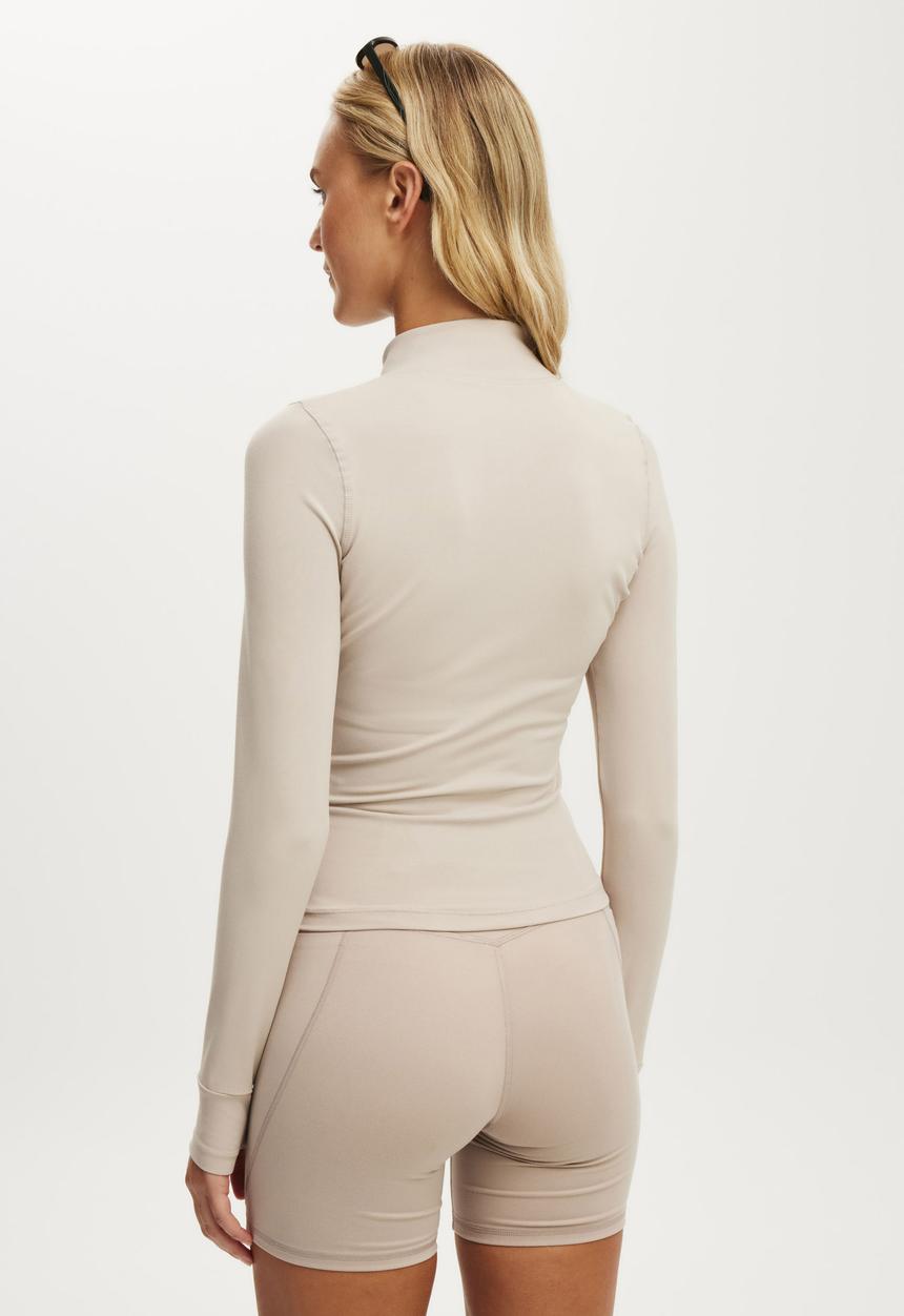 Cotton On - Active Core Zip Through Long Sleeve - Allspice
